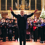 John Rutter leads the Choir of Merton College and London Voices in a rehearsal of Star Carol scaled